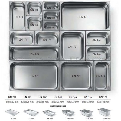 Container inox gn 1/1-100- 14 lt