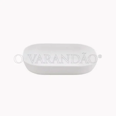 TAÇA/PRATO RETANGULAR EM PBT 115x90x22 MM BRANCO