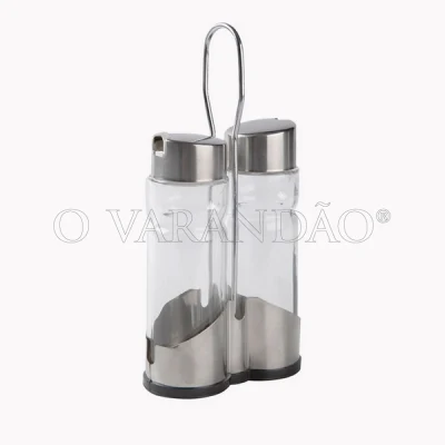 GALHETEIRO 2 PEÇAS INOX/VIDRO