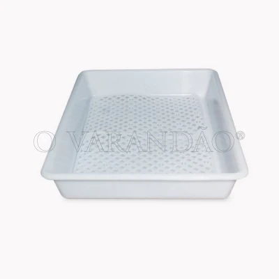 Tabuleiro c/2 grelhas branco - 54x38x8 cm