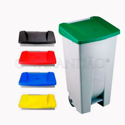 BALDE LIXO C/RODAS E PEDAL 120L-Tmp AZUL