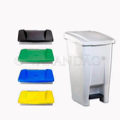 BALDE LIXO C/RODAS E PEDAL 60L-Tmp AMARELO