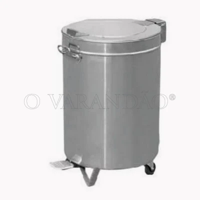 Klarstein Balde de Lixo Ecoponto com Pedal Aço Inox 45 Litros Reciclagem  Prata Metalizada