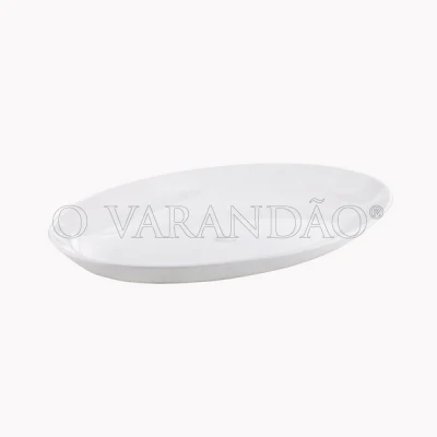 Prato oval policarbonato branco 24cm