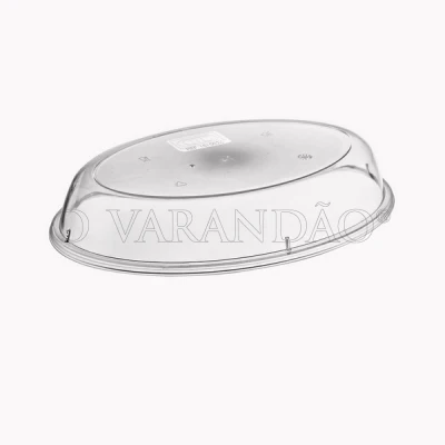 TAMPA CUPLA POLIC. TRANSPARENTE P/ PRATO OVAL 24