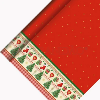 Rolo toalha de mesa 25 mt x 1.18 mt natal vermelho