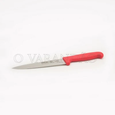 FACA CORTE LAMINA 15 CM CABO VERMELHO