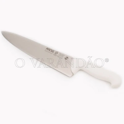 FACA COZINHEIRO 25CM C/PLAST. BRANCO