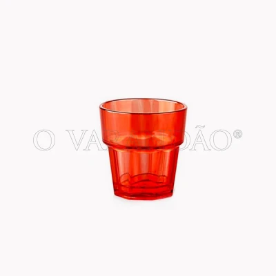 COPO FACETADO POLICARBONATO 250 ml VERMELHO