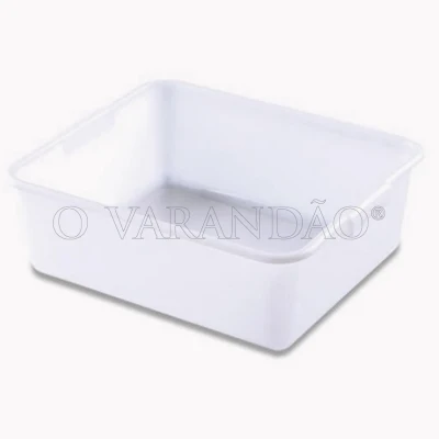 Caixa plástico branco sem tampa 20l - 440x350x160mm