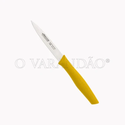 Faca cozinha lamina 10 cm cabo amarelo