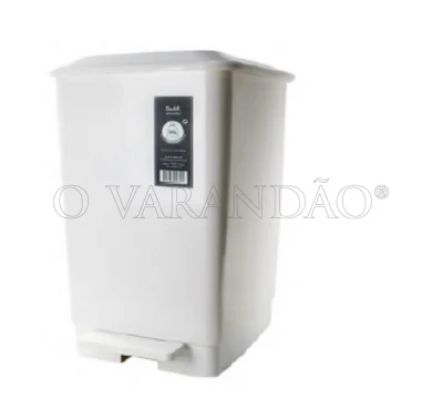 BALDE LIXO C/PEDAL 50L BRANCO