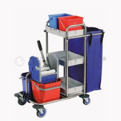 CARRO INOX DE LIMPLEZA COMPLETO PQ. 2x15 Lts