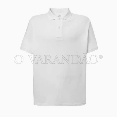 Polo unissexo 100% alg. branco