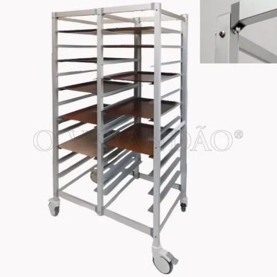 CARRO DUPLO TRANSPORTE DE TABULEIROS 48X37 CM 12 +12 guias