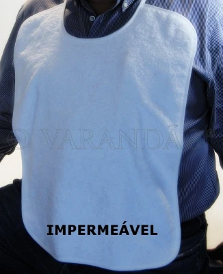 BABETE FELPO+PVC BRANCO P/ ADULTO 50x40 (dúzia)