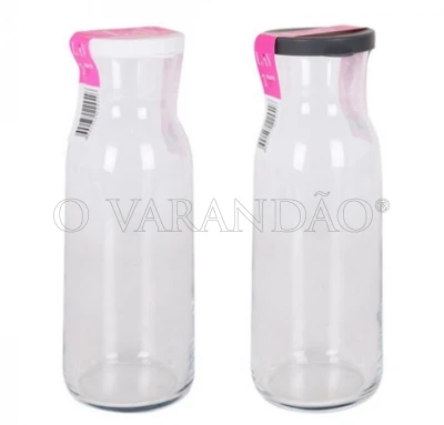 Garrafa vidro com tampa 1,2l